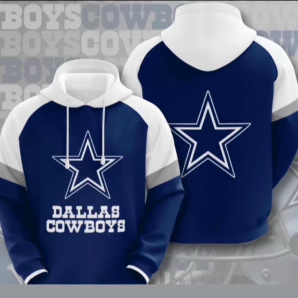 Dallas Cowboys Blue and White Hoodie